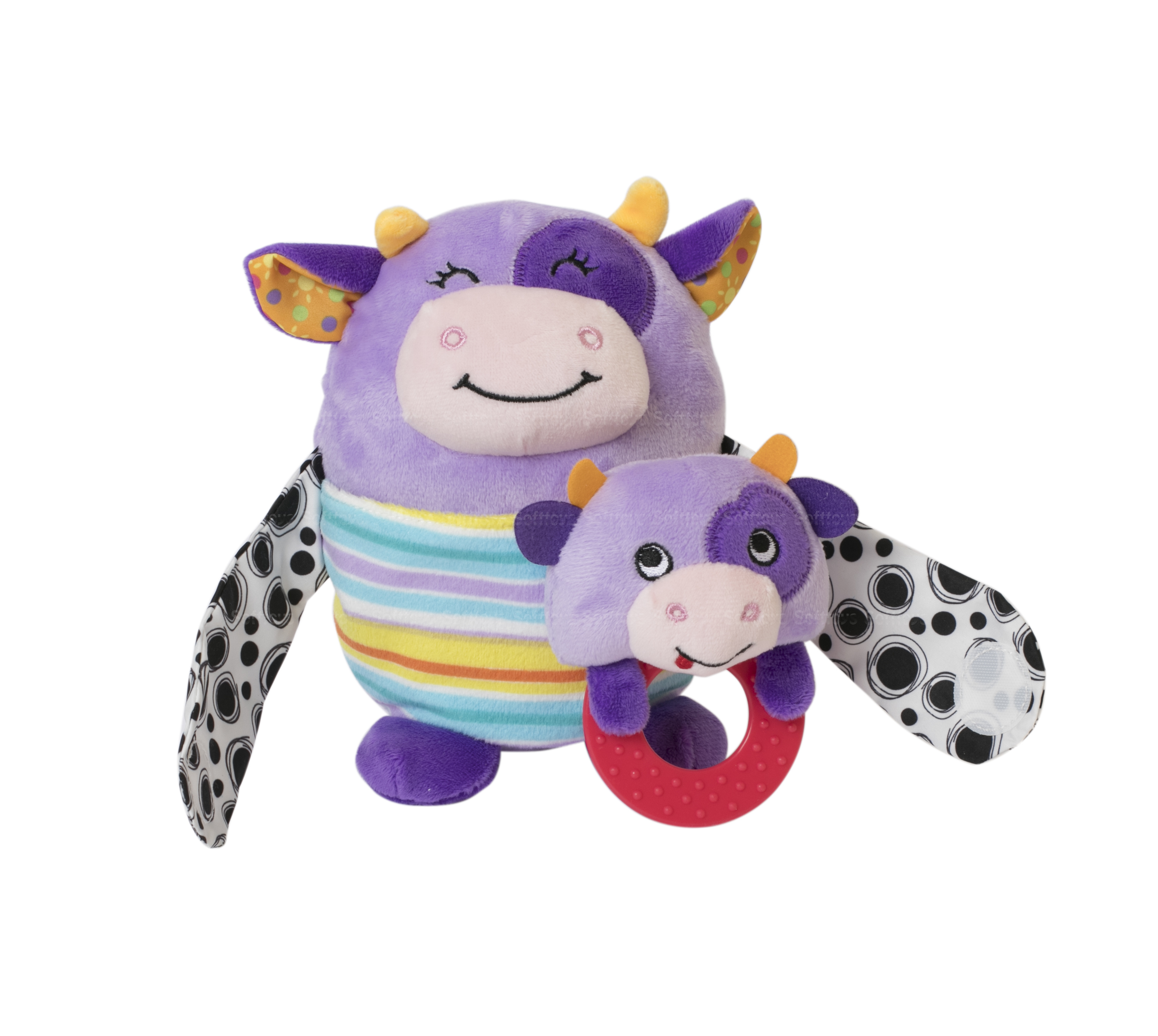 Мягкая игрушка BabyTeam Мама с малышом Коровка