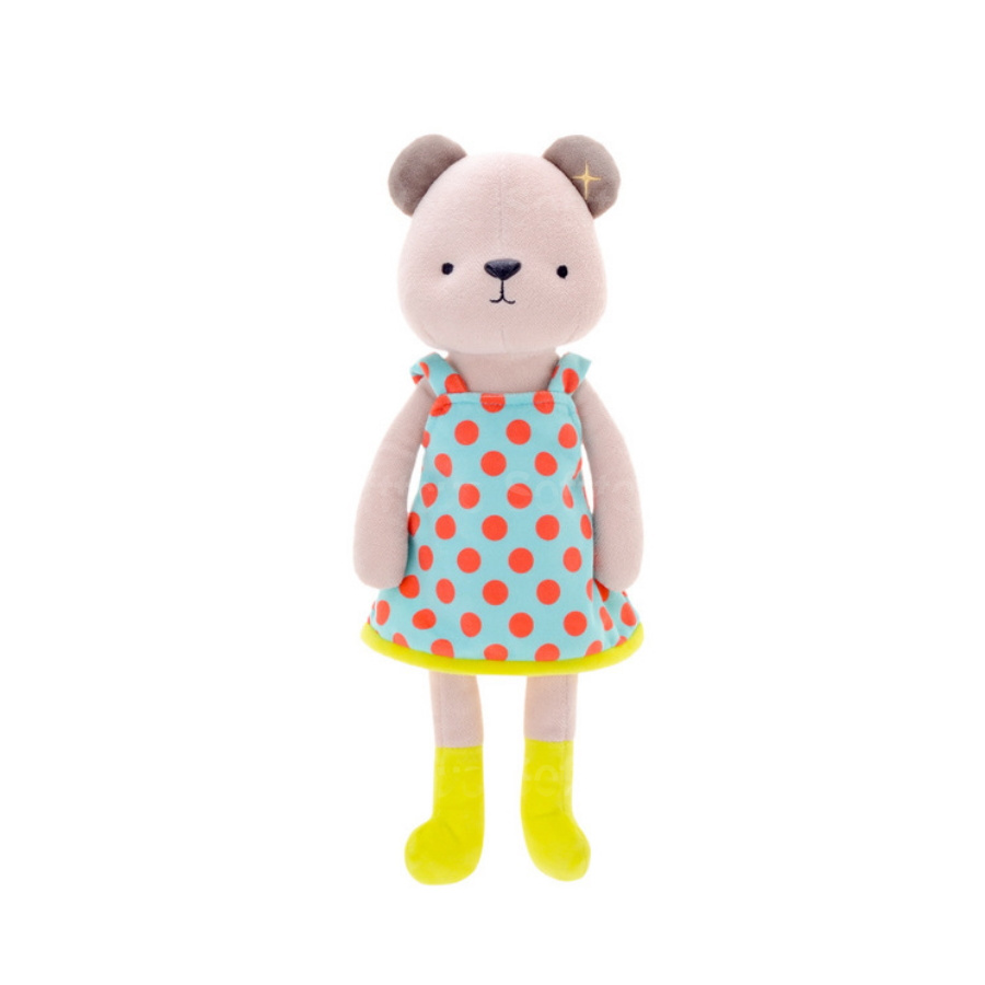 Мягкая игрушка Медвежонок в голубом платье