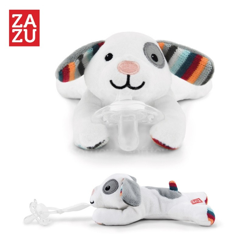 Мягкая игрушка ZAZU держатель для пустышки Собачка Dexy