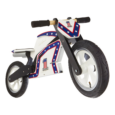 Беговел деревянный 12” Kiddi Moto Heroes с автографом Evel Knievel