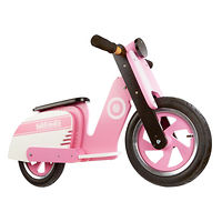 Беговел деревянный 12” Kiddi Moto Scooter розово-белый