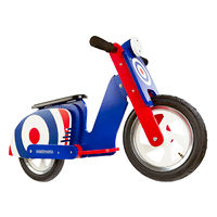 Беговел деревянный 12” Kiddi Moto Scooter синяя мишень