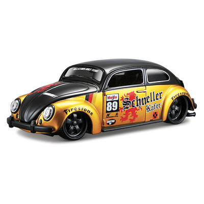 Volkswagen Beetle чёрно-золотистый (1:24) масштабная модель автомобиля