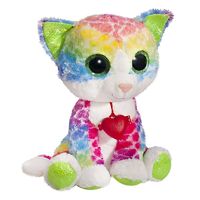 Мягкая игрушка Глазастик радужный котик с кулоном 22 см