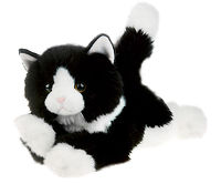 Кошка черно-белая 30 см