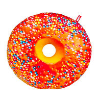 Мягкая игрушка подушка Пончик "Апельсиновая глазурь" 43 см